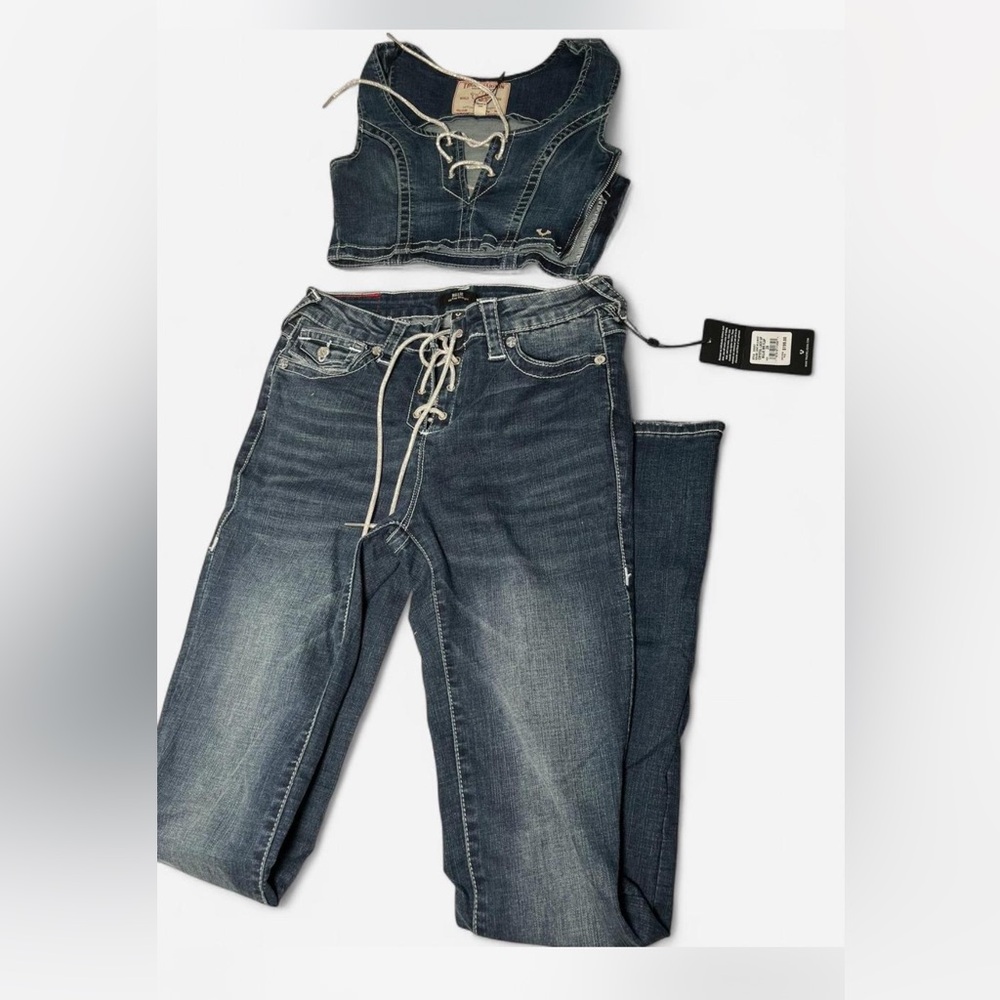 True Religion Dark Blue Women Jeans Overalls